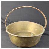 Vtg Large Brass Basin w/ Handle