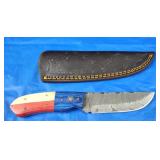 Damascus TX Knife w/Sheath, New