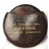 Antique Leather Coin Purse Adv