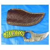 Damascus Knife w/Sheath, New