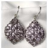 Sterling Amethyst Tear Drop Earrings