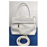 Giani Bernini White Leather Handbag w/Should Strap
