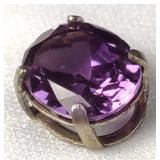 Oval Cut Purple Sapphire Pendant