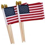 American Flags w/Gold Spear Tip 4x6 inch (72) NEW