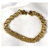 12k Gold Filled Elco Double Link Charm Bracelet