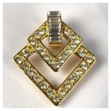 Gold Tone Art Deco Style Pendant