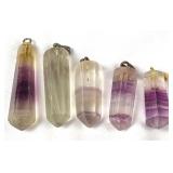 Natural Amethyst Crystal Pendants [x5]