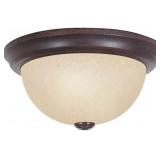 Tea Stained Glass Flush Mount Ceiling Light, NEW