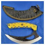 H-C Ulu Knife w/Sheath, New