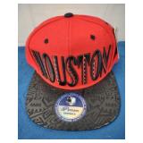 Red/Blk Houston Ball Cap, NEW