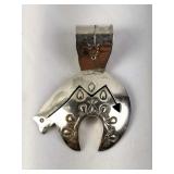 Sterling Navajo Bear Pendant, Delgarito