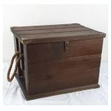 Wood Storage Box w/Rope Handles