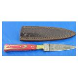 Damascus Boot Dagger w/Sheath, New