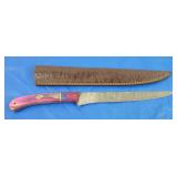 Damascus Boning Knife w/Sheath, New