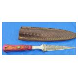 Damascus Boot Dagger w/Sheath, New