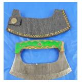 Damascus Ulu Knife w/Sheath, New