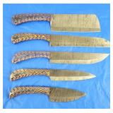 Damascus Chef Knife Set of 5, New [x5]
