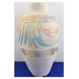 Vtg Navajo Style Etched Pottery Vase