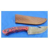 Damascus Knife w/Sheath, New