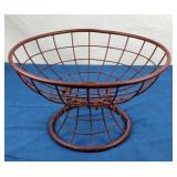 Red Metal Fruit Bowl