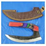 H-C Ulu Knife w/Sheath, New