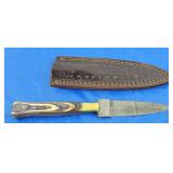 Damascus Boot Dagger w/Sheath, New