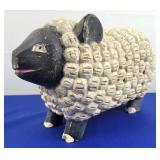 Wood Carved Wooly Sheep Figurine