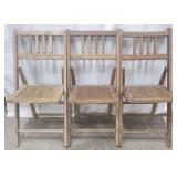 Vtg Folding Wood Chairs [x3]