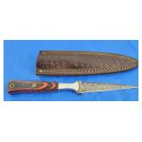 Damascus Boot Dagger w/Sheath, New