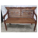 Decorative Carved Wood Bench