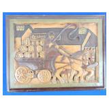 Vtg Carlsberg Ale Carved Adv Wall Art