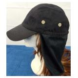 Black Sun Shield Cap, Vented, Adjustable NEW