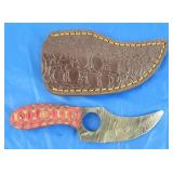 Damascus Knife w/Sheath, New.