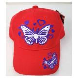 Red Butterfly Ball Cap, Junior Size New