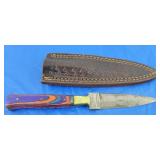 Damascus Boot Dagger w/Sheath, New