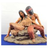 Ceramic American Indian Couple Figurine