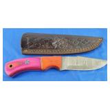 Damascus Knife w/Sheath, New
