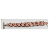Pink Leather & Chain Bracelet