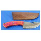 Damascus Knife w/Sheath, New