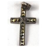 Diamond Cut Metal Cross Pendant