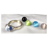 Sterling Ring w/ Interchangeable Gem Stones