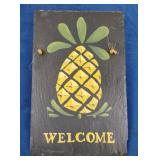 Painted Slate Pineapple Welcome Sign