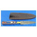 Damascus Boot Dagger w/Sheath, New