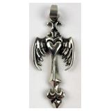 Stainless Guardian Angel Wings Cross Pendant