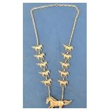 Sterling Navajo (Sandoval) Running Horses Necklace