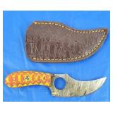 Damascus Knife w/Sheath, New.