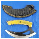 H-C Ulu Knife w/Sheath, New