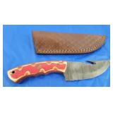Damascus Knife w/Sheath, New