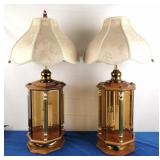 MCM Don Ward Beveled Amber Glass Lamps [x2]