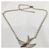 Sterling Flying Swallow Necklace